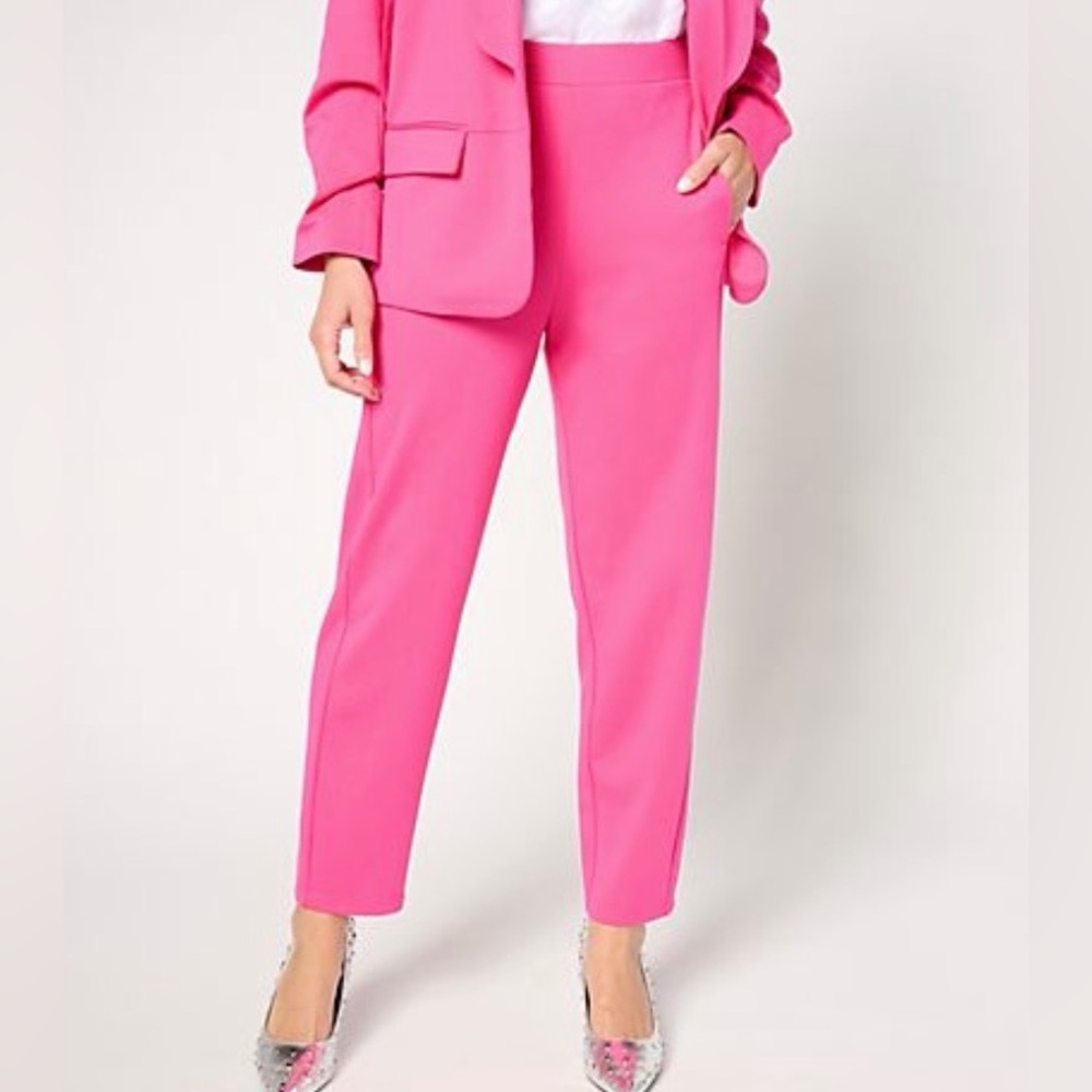 Stacy London Regular Ponte Lantern Pant - Medium (or size 10-12) Fuchsia